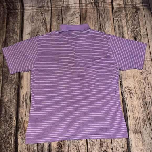 VTG 70s Arnold Palmer Robert Bruce Polo Shirt XL Purple Striped Golf Cotton USA - Picture 7 of 7